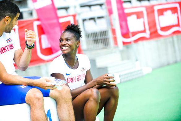 Müller brand ambassadors Adam Gemili and Dina Asher-Smith Müller brand ambassadors Adam Gemili and Dina Asher-Smith