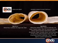 Zinda Foods AirWrap compared to standard tortilla wrap