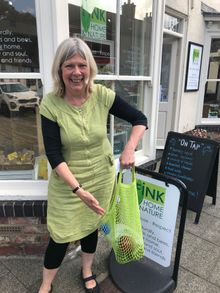 Sharon Longcroft outside FINK Home & Nature