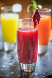 Two fresh pressed juices are offered (HK+) including Recovery, a balanced combination of carrot, beetroot, apple, celery and spicy ginger.