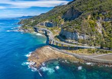 The scenic coastal drive along Sea Cliff Bridge, Clifton.