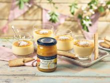 Mango & Passion Fruit Possets with Coconut Biscuits