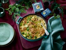 Creamy Brussels Sprout Gratin with Cornish Gouda