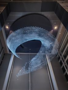 Helical Trace by Jim Campbell (2022), LUMA Hotel. (Permanent installation)