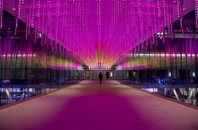 Moscone Center bridge over Howard Street featuring Leo Villareal's 