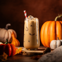 SOHO Coffee Pumpkin Spice Latte Campaign Image - featuring iced drinks