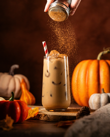 SOHO Coffee Pumpkin Spice Latte Campaign Image - featuring iced drink