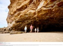 Family enjoying Caves Beach, Lake Macquarie