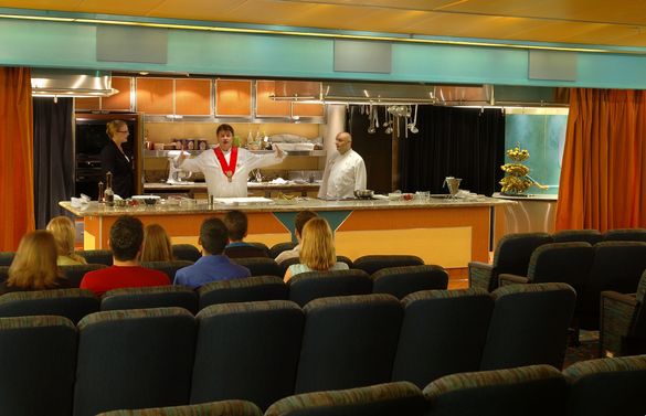 Master Chef, Rudi Sadomin, introduces the Culinary Arts Center aboard the ms Ryndam