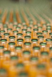 Drink bottles come off the production line at Britvic's factory in Chelmsford. (EEDA)