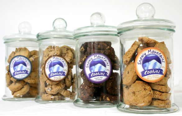 Snowy Mountain Cookies in Glass Jar