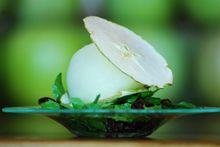 Wharekauhau Watercress & redcurrant Salad with Granny Smith Apple Sorbet