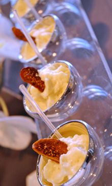 Foie gras espuma with dried fig crisp