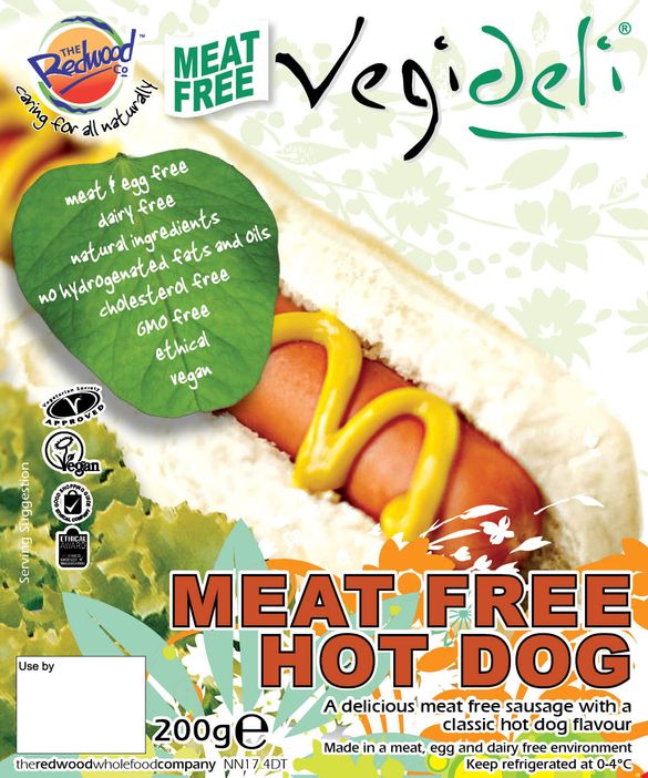 Redwood\'s new Vegideli meat-free hotdog