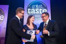 L-R John Farrand (MD Guild of Fine Food), Katherine Manning (Marybelle Dairy), Bruce Langlands (Harrods).