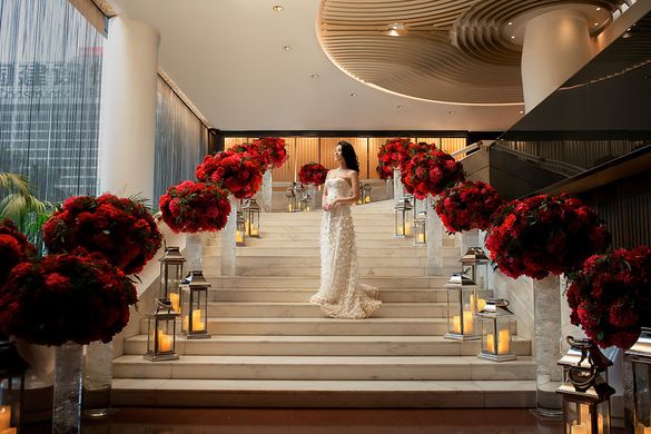 HK Celebrity Myolie Wu - Bridal Photo on InterContinental Hong Kong's Iconic White Marble Staircase HK Celebrity Myolie Wu - Bridal Photo on InterContinental Hong Kong's Iconic White Marble Staircase
