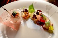 UNI & BOTAN EBI TARTAR   CAVIAR    HAMACHI SASHIMI   JALAPEÑO    KUE SASHIMI   SHISO SALSA