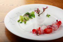 TACHIUO SASHIMI   AOUME PURÉE    AKAHATA SASHIMI   SAKURA DRESSING