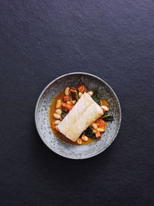 Michel Roux Jr's Stewed Skrei Cod with Cannellini Beans and Chorizo