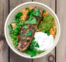 Gourmet Goat Kid Goat Kofta and bulgur wheat pilaf