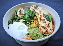 Gourmet Goat Halloumi with bulgur wheat pilaf