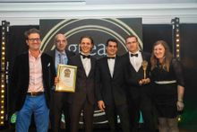 John Farrand from the Guild of Fine Food, Jason Fisher from Rowcliffe and Lukasc Leloczko, Daniel Martin, Peter Rusnak and Jessica Scudetti from La Tua Pasta.