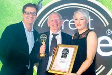 (L to R) John Farrand, Guild of Fine Food, Michael Mackle of Natural Umber and Grainne Moody from Invest Northern Ireland.