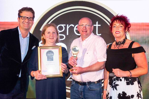 (L to R) John Farrand, Guild of Fine Food, Karen Baxter and Allan McDougall of The Argyll Smokery and Lucy Husband from Scotland Food & Drink.