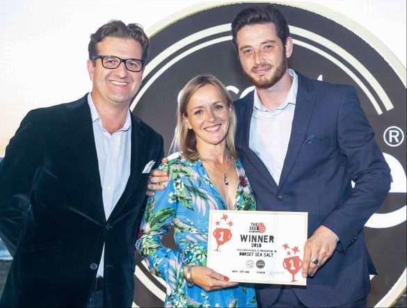(L to R) John Farrand, Guild of Fine Food, Jayne Noblet of The Seed Fund and Jethro Tennant from Dorset Sea Salt Co (L to R) John Farrand, Guild of Fine Food, Jayne Noblet of The Seed Fund and Jethro Tennant from Dorset Sea Salt Co