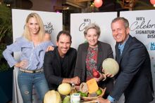 Celebrities came together for a mightily competitive cook off with local ingredients to celebrate WA Day 2017.  From left: Rayne Bryant, Justin Langer, the Hon Alannah MacTiernan and Mark Gibson. 