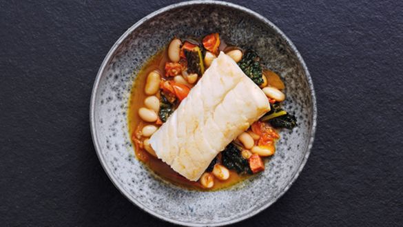 Michel Roux Jr's Stewed Skrei Cod with Cannellini Beans and Chorizo Michel Roux Jr's Stewed Skrei Cod with Cannellini Beans and Chorizo
