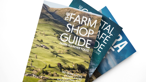 The 'Surf, Turf, and Tarmac' book trio: The Farm Shop Guide, The Coastal Café Guide, and The Extra Mile