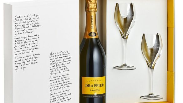 Champagne Drappier Carte d'Or Champagne and Glasses Gift Set