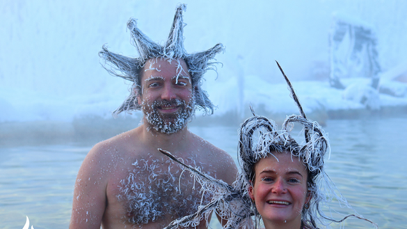 Hair Freezing Contest at Eclipse Nordic Hot Springs, Yukon Hair Freezing Contest at Eclipse Nordic Hot Springs, Yukon